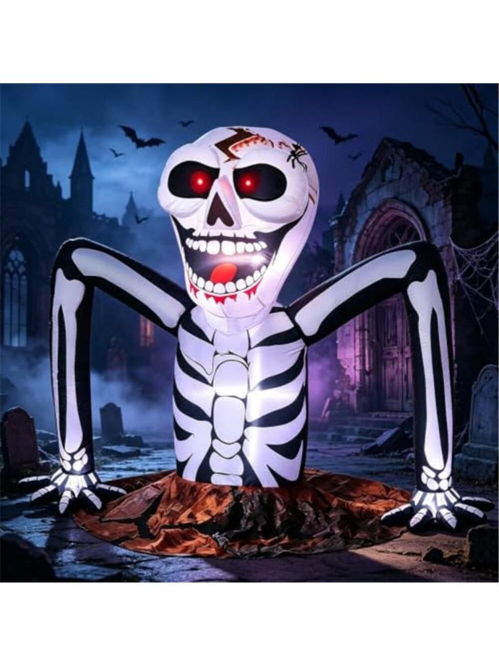 5 FT Halloween Inflatable Skeleton Rising from Ground Outdoor Decoration
